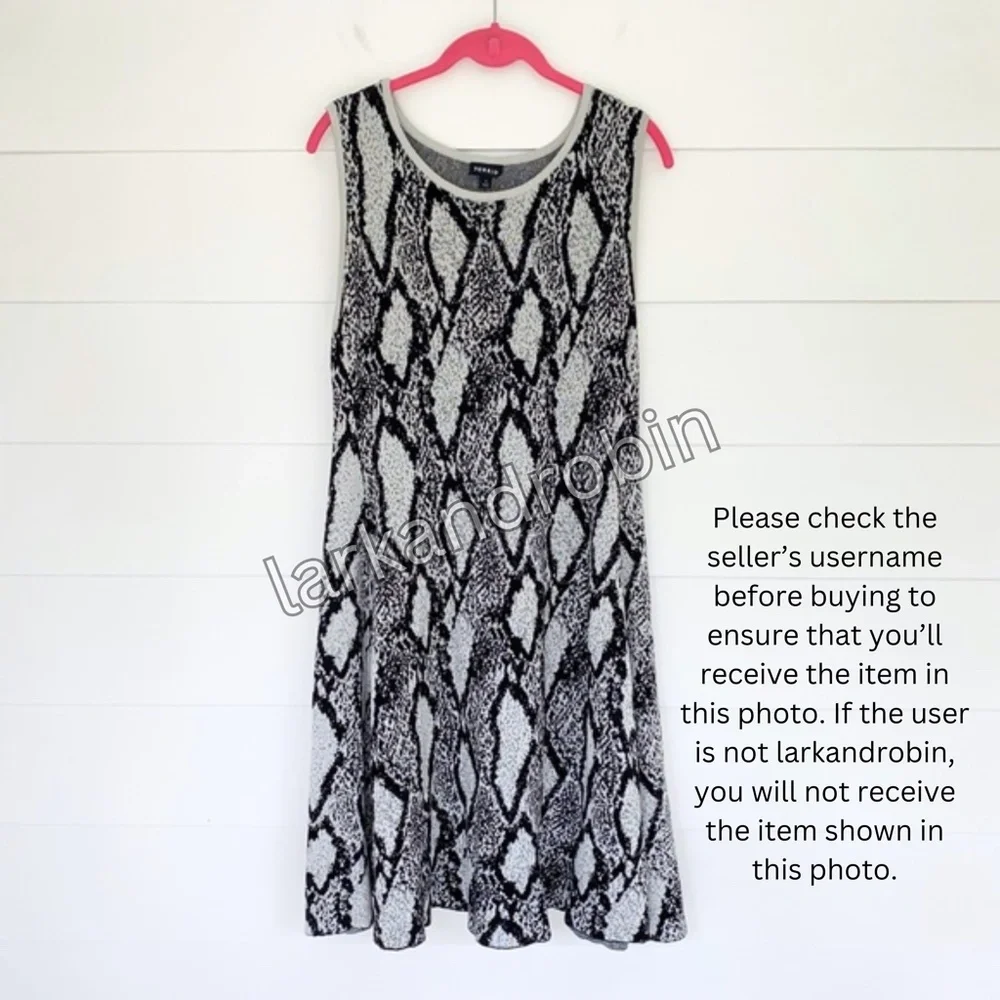 Torrid Black Snakeskin Print Sweater Knit Trapeze Dress Snake Grey 1X (Torrid 1) - Picture 8 of 11